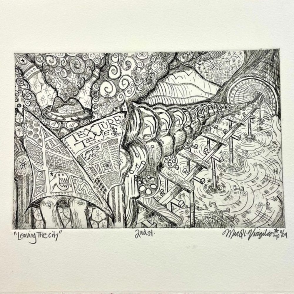Artist Signed Texture Times AquaTint Print